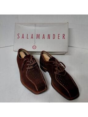 Salamander Men’s Brown Leather Dress Shoes Size 7.5 Vintage Lace Up Germany